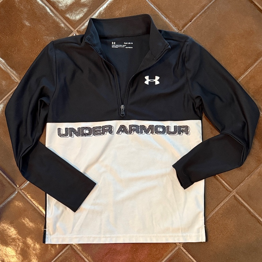 Under Armour Black and White Half-Zip Top